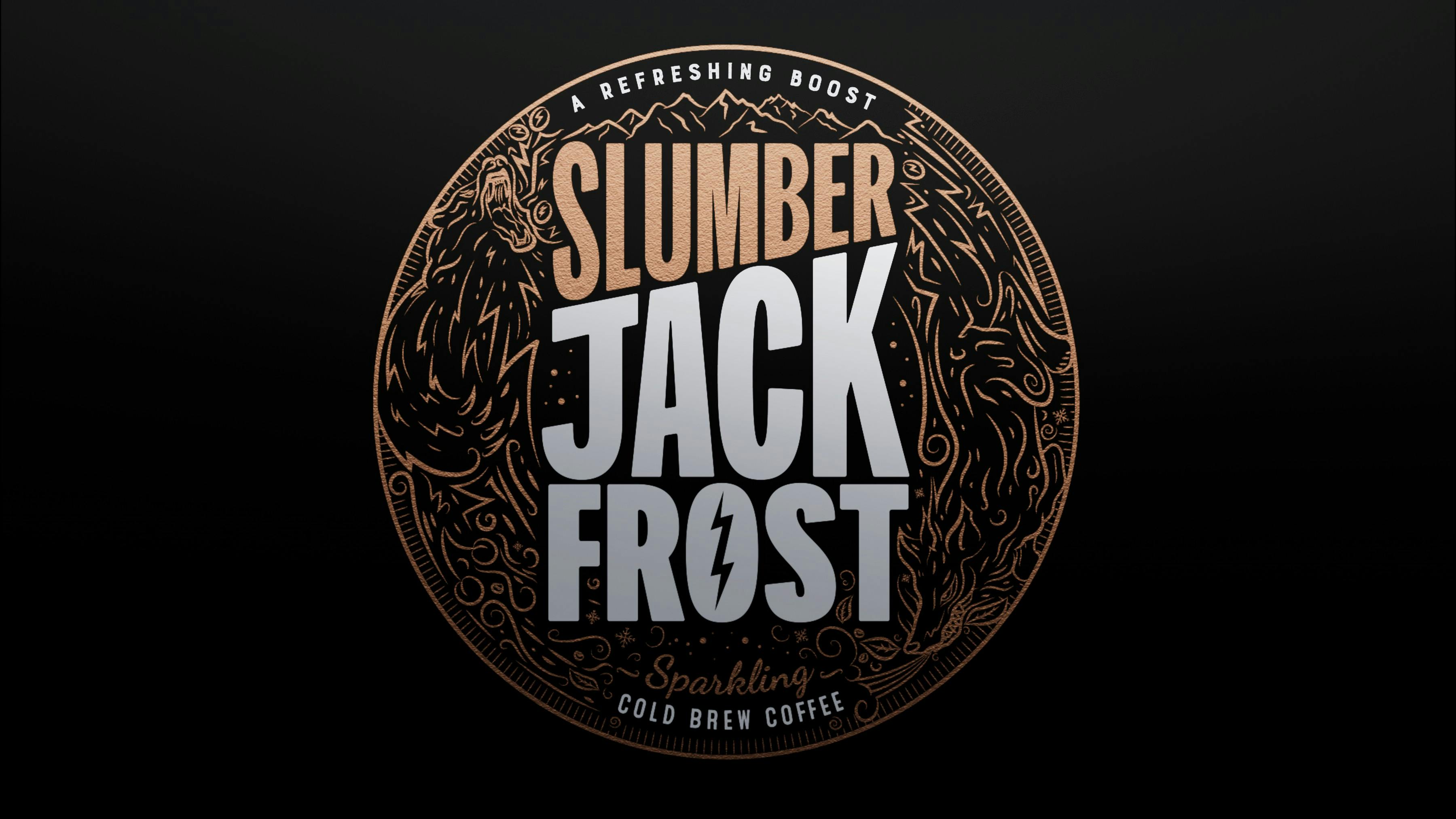 Slumberjack cold brew coffee flat label render
